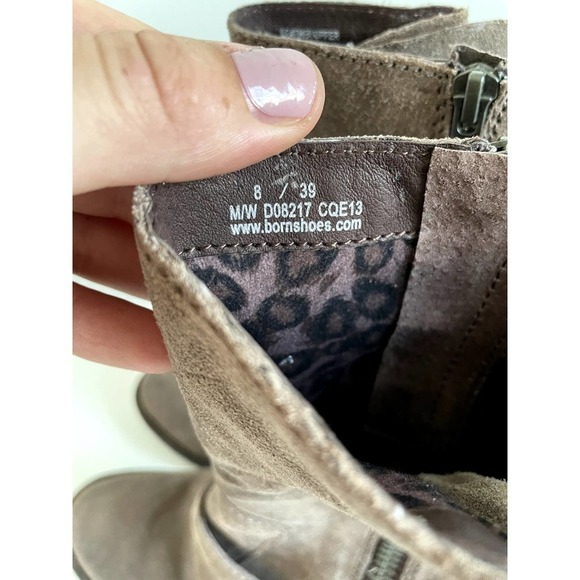 BORN Boots Camryn taupe Marmotta Distressed Heel size 8 - Picture 5 of 10